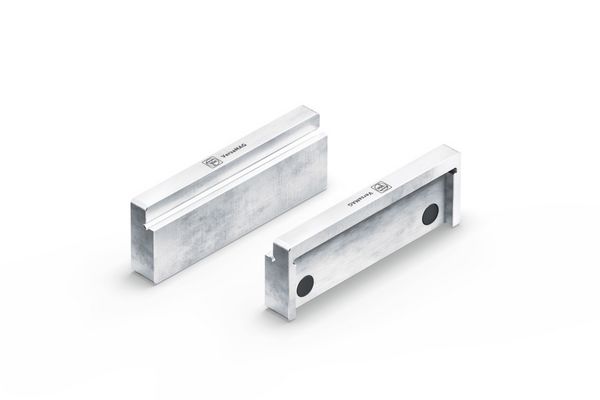 Pair of 110 mm aluminium (B) Blank jaws (FEIN VersaMAG)