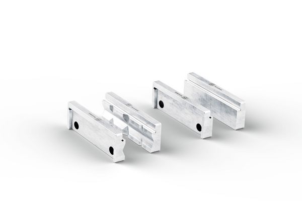 Set de paire de mors de protection (P) prisme et (B) blanc 110 mm aluminium (FEIN VersaMAG)  