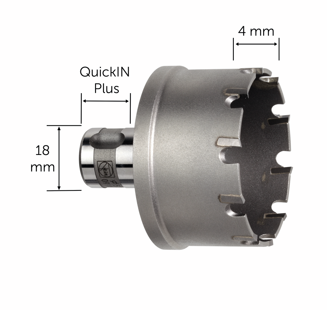 Scie-cloche au carbure de tungstène pour tubes avec emmanchement QuickIN PLUS