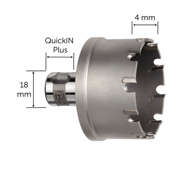 Scie-cloche au carbure de tungstène pour tubes avec emmanchement QuickIN PLUS