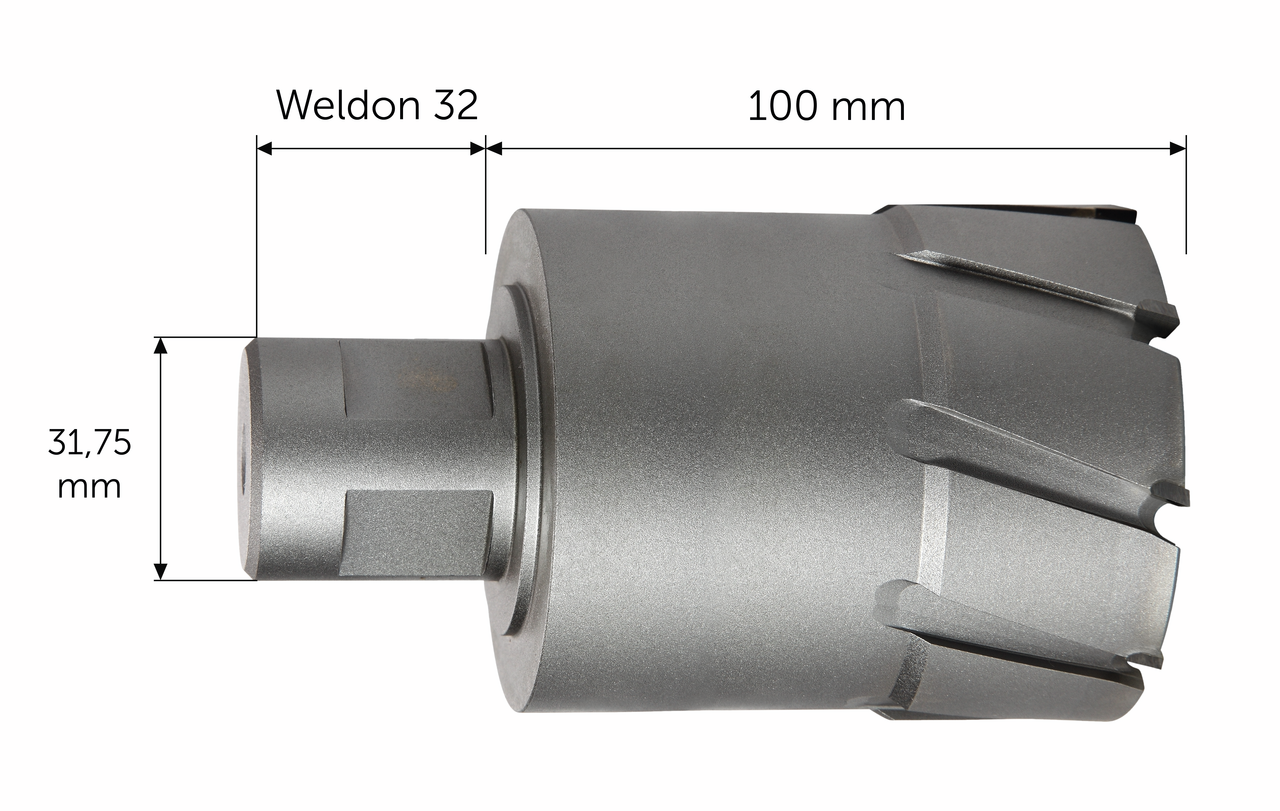 HM Ultra 100 kernboren met Weldon 32-houder