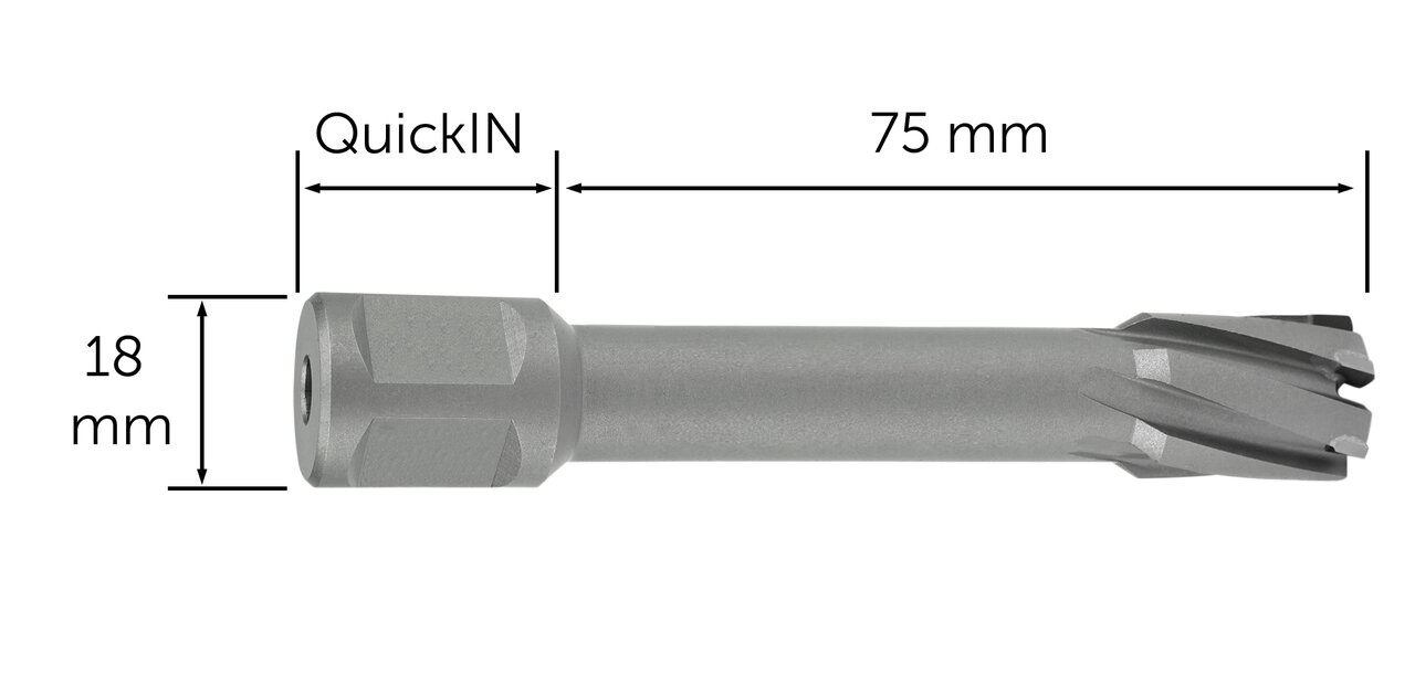HM Ultra 75 Kernbohrer mit 3/4 in Weldon-Aufnahme