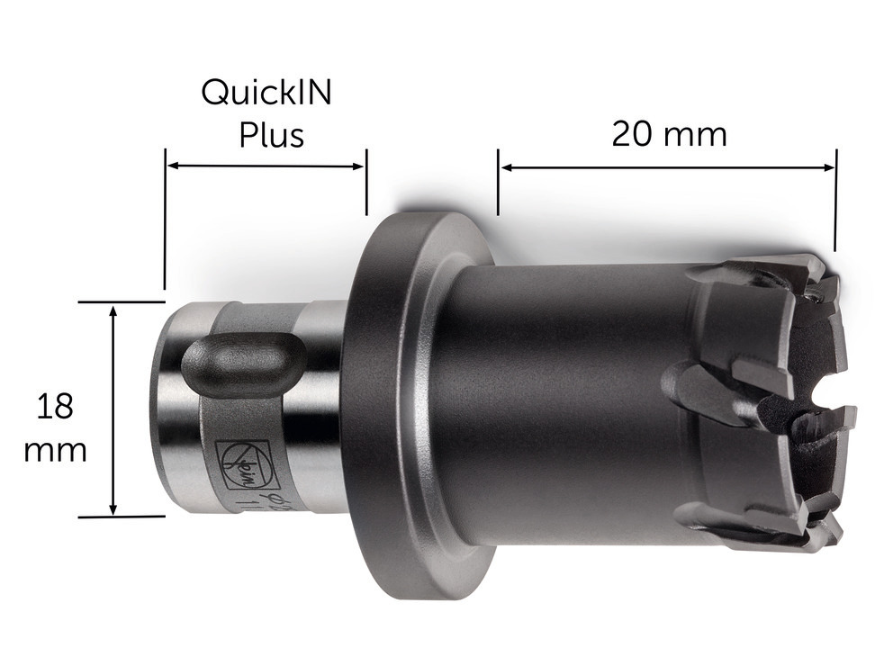 HM-Kernbohrer TiAIN-beschichtet, mit QuickIN PLUS-Aufnahme
