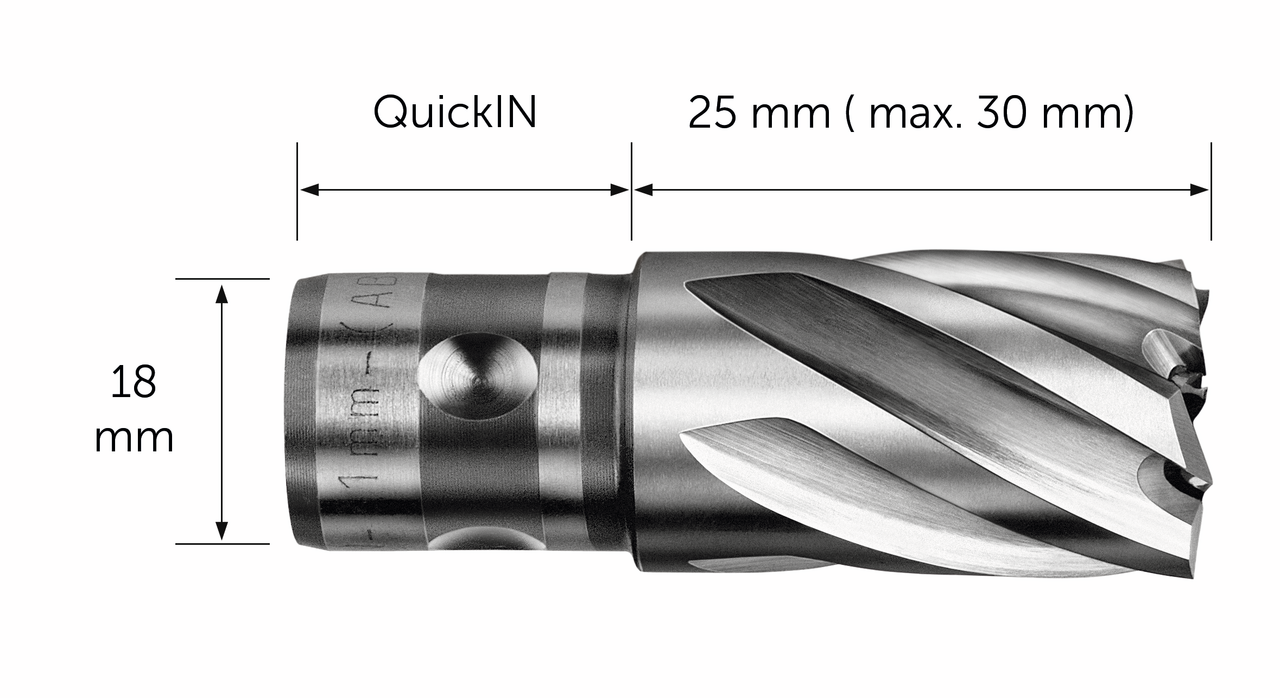 HSS Nova 25 Kernbohrer mit QuickIN-Aufnahme