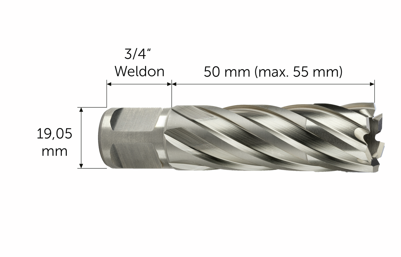 HSS Nova 50 core bit with 3/4 in Weldon holder