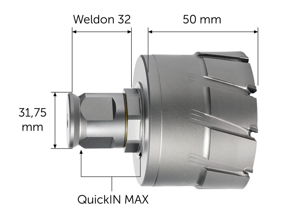 HM Ultra 50 kernboren met QuickIN MAX-/Weldon 32-houder