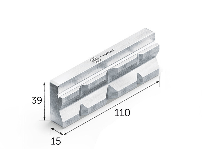 Coppia di ganasce di protezione (P) prismatiche 110 mm in alluminio (FEIN VersaMAG)