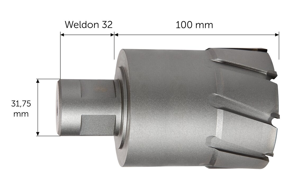 Punta a orona HM Ultra 100 con attacco Weldon 32