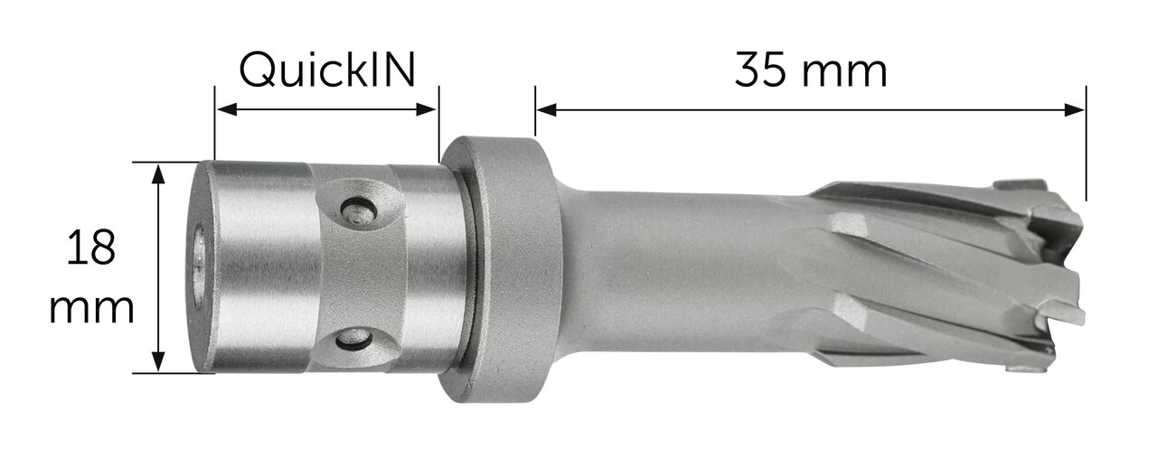 Jádrový vrták HM Ultra 35 ze slinutého karbidu s upínáním QuickIN