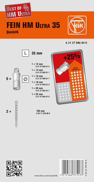 Zestaw akcesoriów Best of wiertła koronowe QuickIN