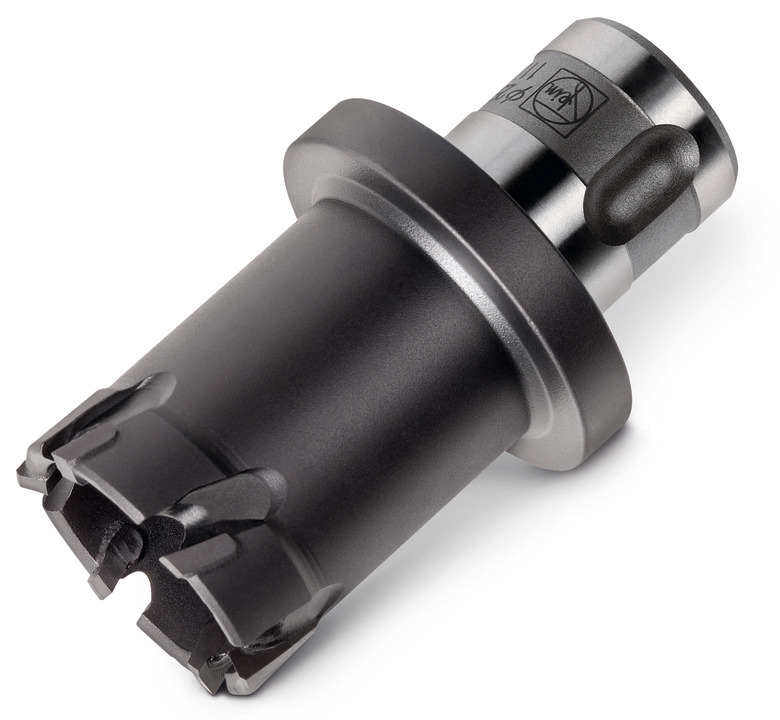 Corona perforadora HM con recubrimiento TiAlN, con alojamiento QuickIN-PLUS