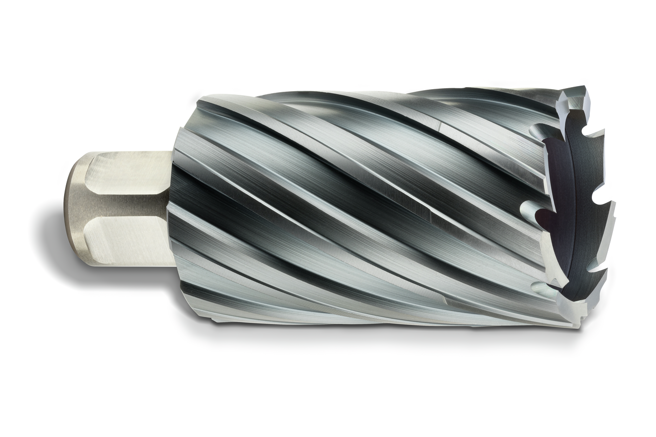 HSS annular cutter, TiCN coated with 3/4 straight shank