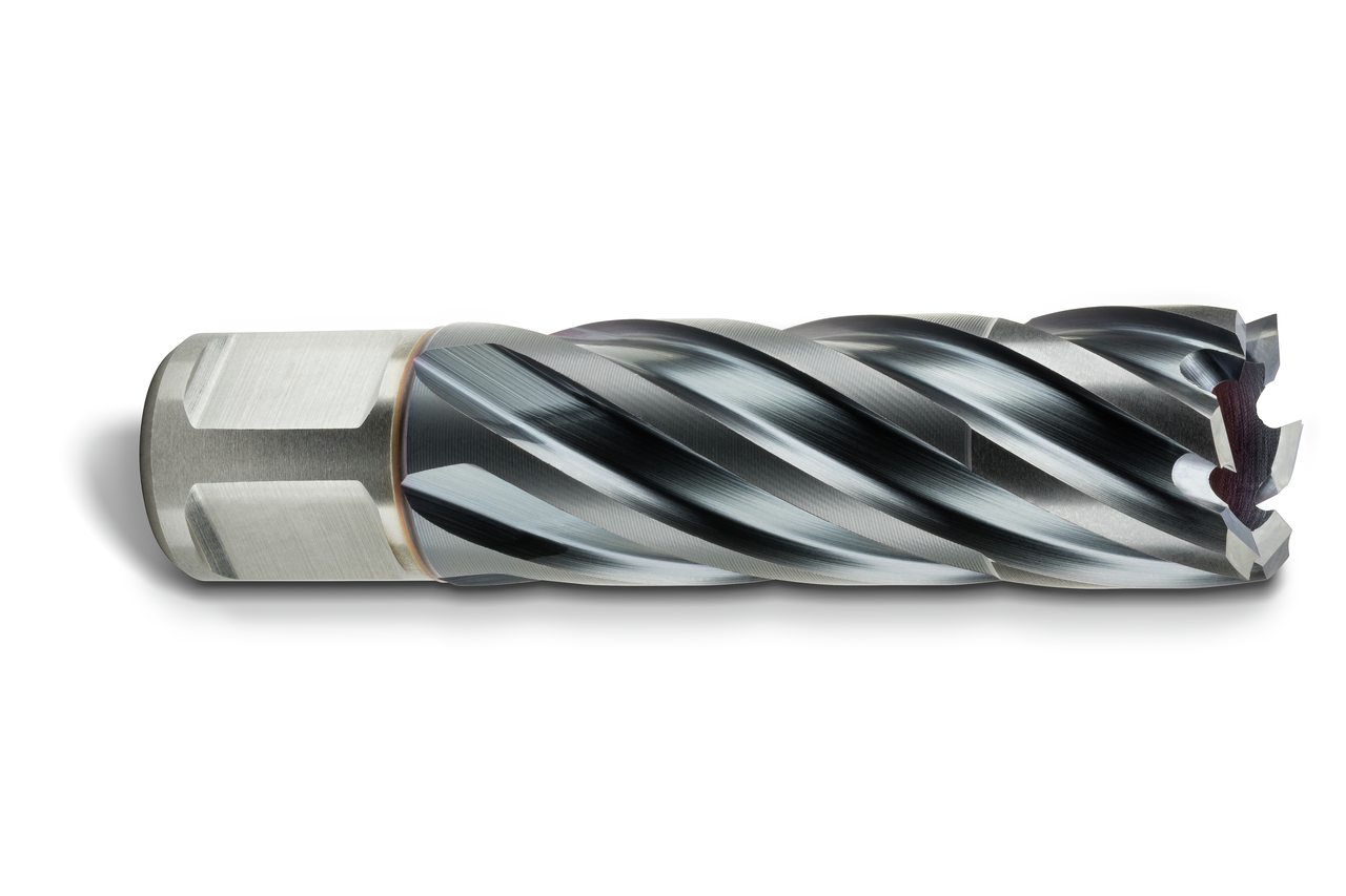 HSS annular cutter, TiCN coated with 3/4 straight shank