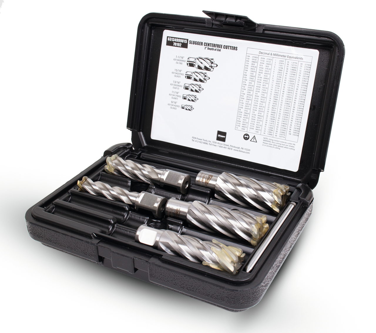 HSS annular cutter set with 3/4 straight shank