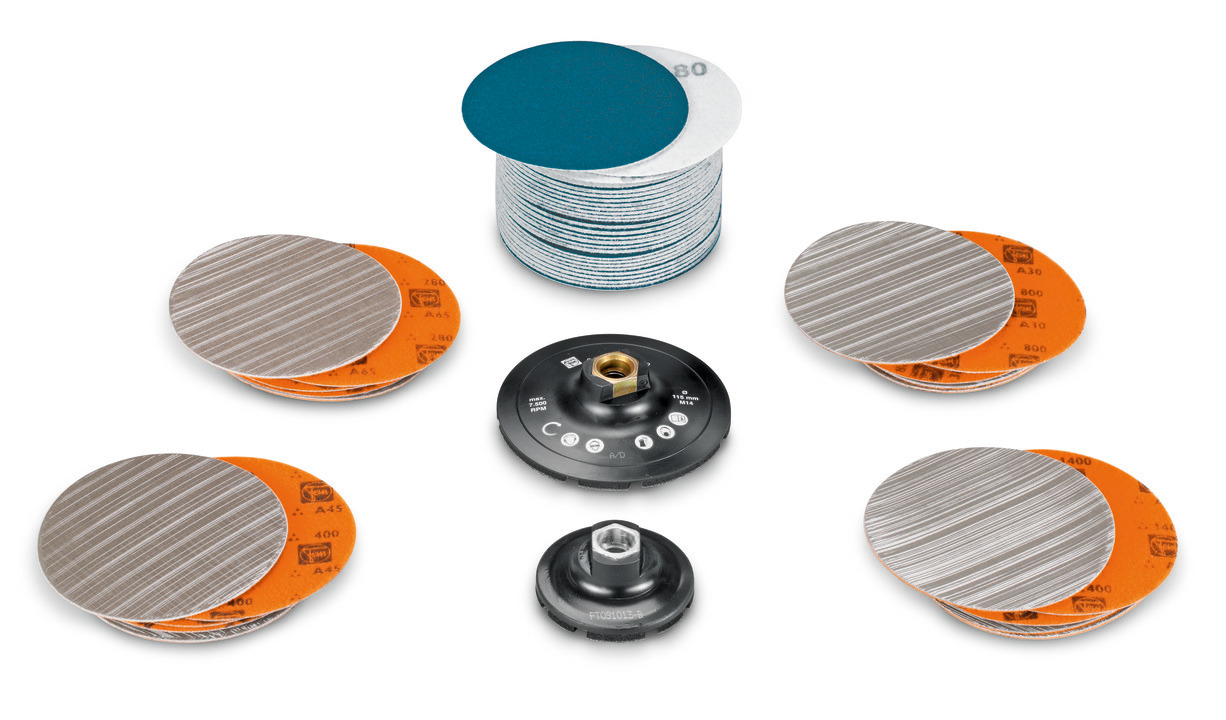 Set per acciaio inox preparazione lucidatura superfici / tubi / profili
