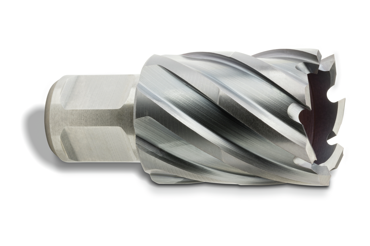 HSS annular cutter, TiCN coated with 3/4 straight shank