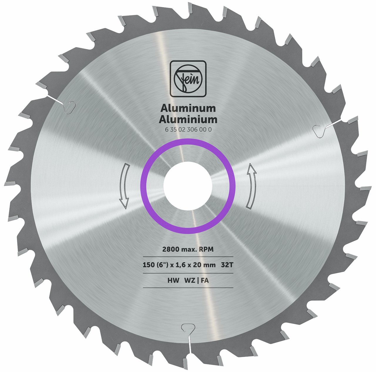 Handcirkelzaagblad voor aluminium en andere non-ferrometalen