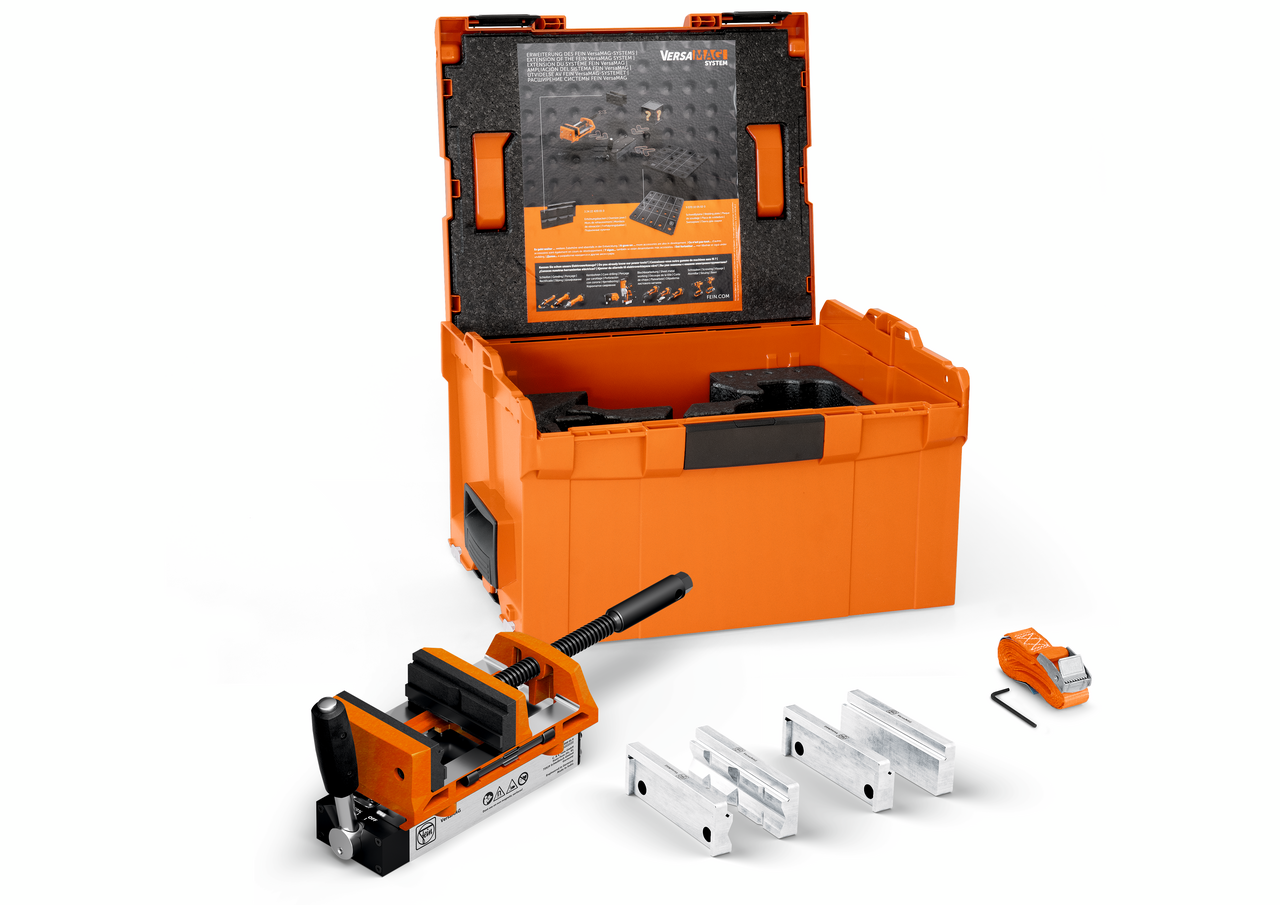 FEIN VersaMAG Schraubstock Set inklusive Schutzbacken aus Aluminium