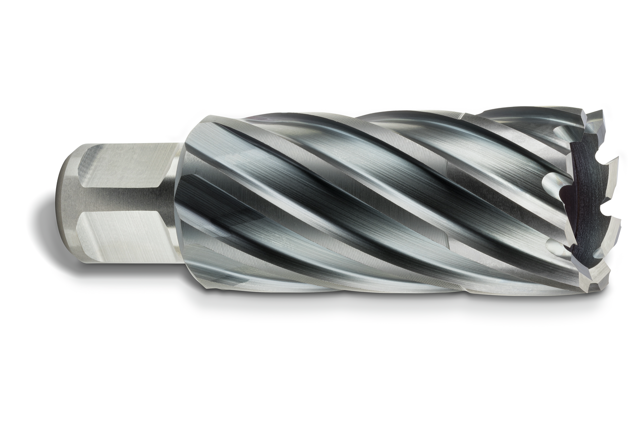 HSS annular cutter, TiCN coated with 3/4 straight shank