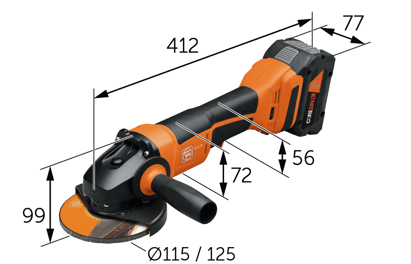CCG 18-125-10 PD AS cordless angle grinder