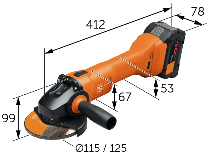 CCG 18-125-10 AS cordless angle grinder