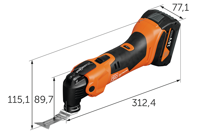 Batteridrevet Multimaster AMM 500 PLUS 4 Ah i nylon bag