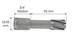 3/4 in Weldon-Yuvalı HM Ultra 50 karot Matkapları