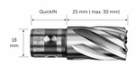 Fresa a corona HSS Nova 25 con attacco QuickIN