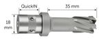 TCT Ultra 35 core bit with QuickIN holder