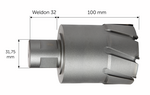 HM Ultra 100 core drill bit with Weldon 32 fitting
