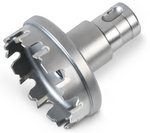 Carbide hole saw with QuickIN PLUS holder