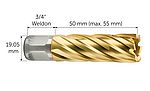 Fresa a corona HSS Dura 50 con attacco 3/4 in Weldon