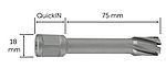 HM Ultra 75 Kernbohrer mit 3/4 in Weldon-Aufnahme
