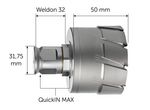 HM Ultra 50 kernboren met QuickIN MAX-/Weldon 32-houder