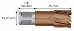 HM Ultra Speed 35 Kernbohrer mit 3/4 in Weldon-Aufnahme